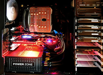 Custom PC Build with RGB Lighting and Hard Drive Array