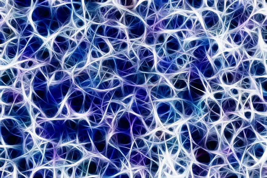 Abstract Blue Neural Network Digital Art Background