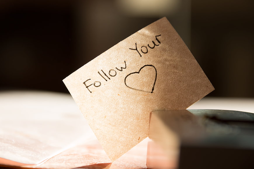 Handwritten Follow Your Heart Note On Kraft Paper
