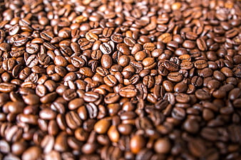 Close-up of roasted coffee beans texture background