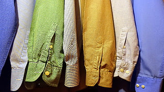 Colorful Men's Dress Shirts Hanging on a Rack