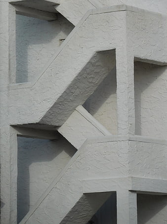 Abstract White Staircase Architecture Detail