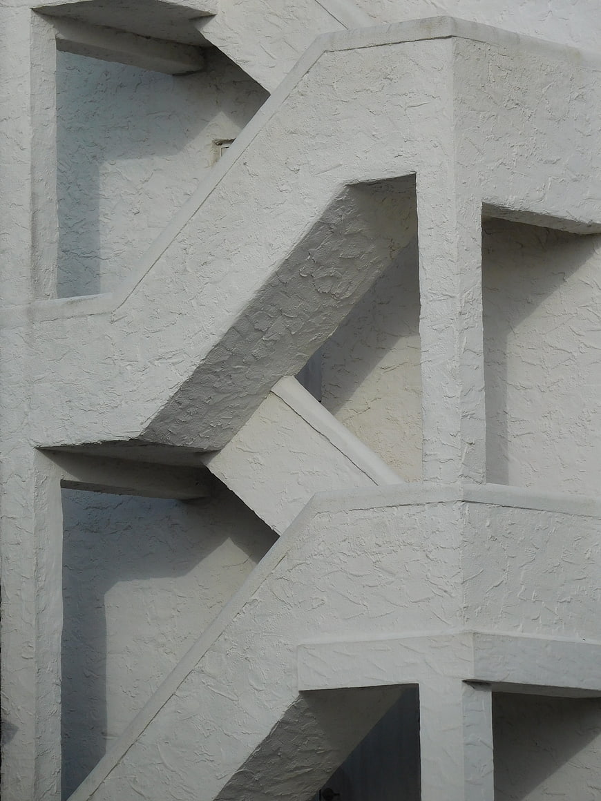 Abstract White Staircase Architecture Detail
