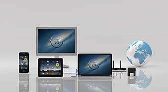 3D Ecommerce Technology Concept With Devices And Globe