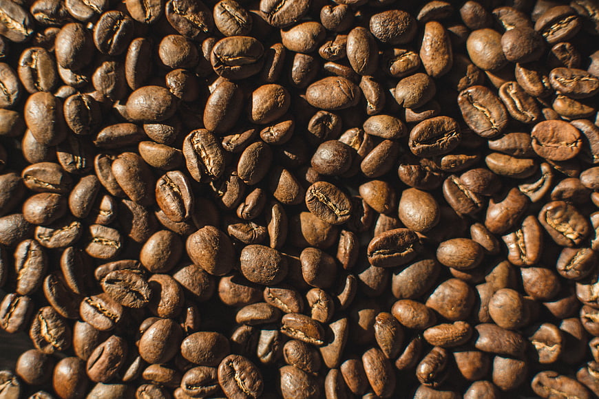 Top View of Roasted Coffee Beans Texture