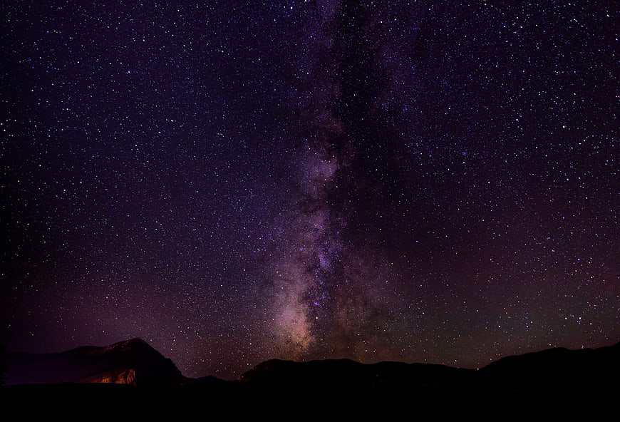 Milky Way Galaxy Over Silhouetted Mountain Range at Night