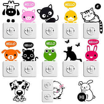 Cute Animal Light Switch Stickers for Kids Room Decor