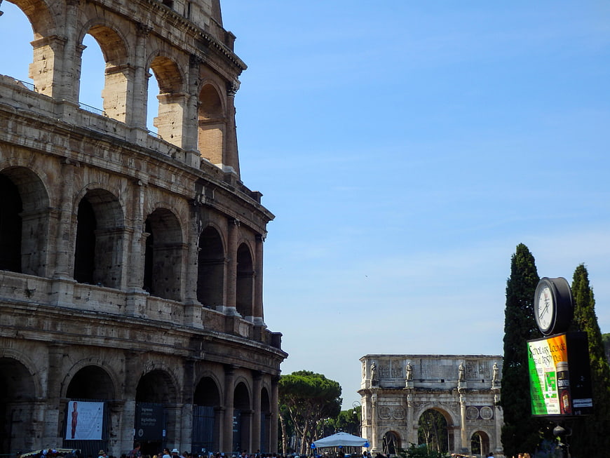 Colosseum and Arch of Constantine in Rome, Italy