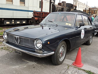 Classic Blue Alfa Romeo 1600 Sportwagon at Railway Museum