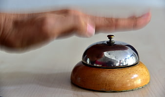 Hand Pressing Vintage Hotel Service Bell