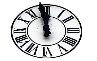 Black and White Clock Face With Roman Numerals