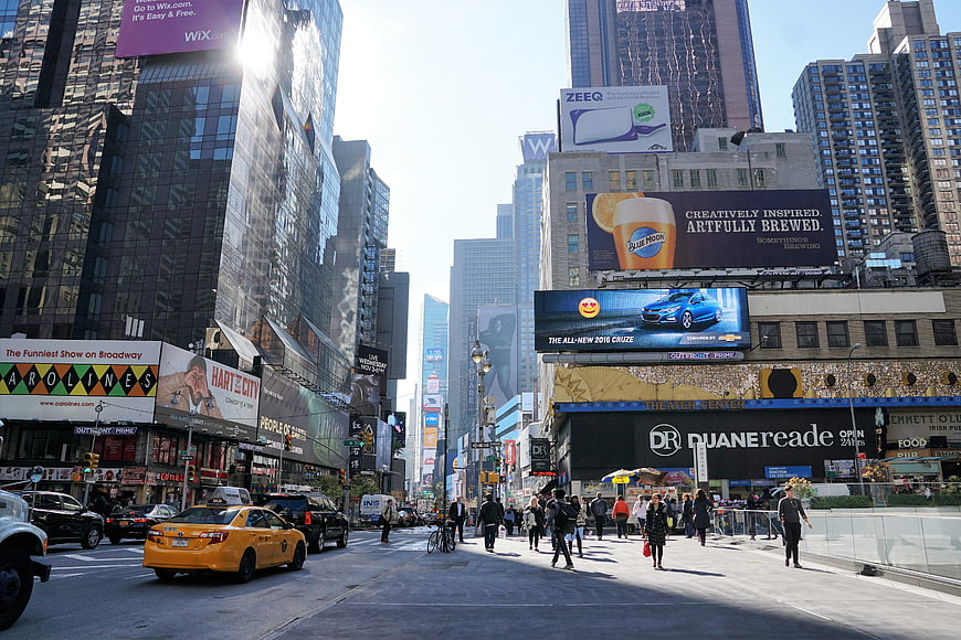 Times Square New York City Street View with Billboards