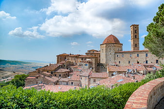 Volterra Tuscany Italy Medieval Townscape with Church Dome