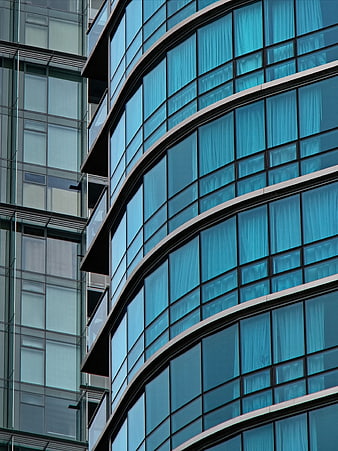 Modern Curved Glass Office Building Architecture
