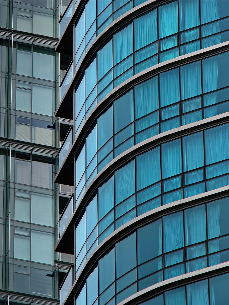 Modern Curved Glass Office Building Architecture