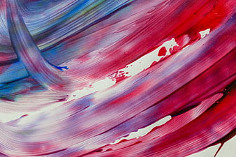 Abstract Swirling Pink and Blue Paint Texture Close Up