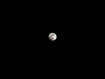 Gibbous Moon and Starry Night Sky