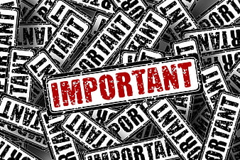 Red Important Stamp on Black and White Background