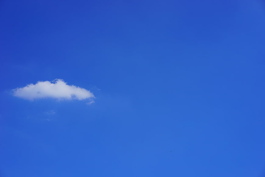 Single White Cloud in Blue Sky