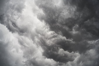 Dramatic Dark Storm Clouds in Gray Sky