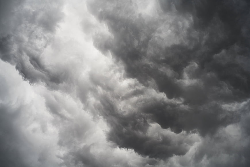 Dramatic Dark Storm Clouds in Gray Sky