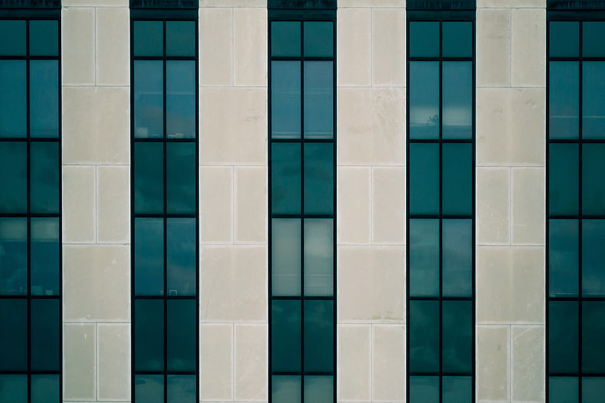 Abstract Modern Building Facade with Vertical Windows
