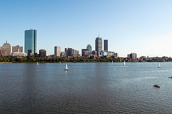 Boston Skyline with Sailboats on the Charles River