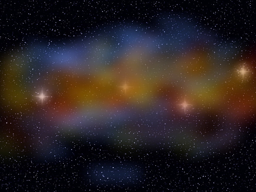 Colorful Cosmic Nebula And Starfield Space Background