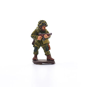 Painted WWII Soldier Miniature Figurine on White Background