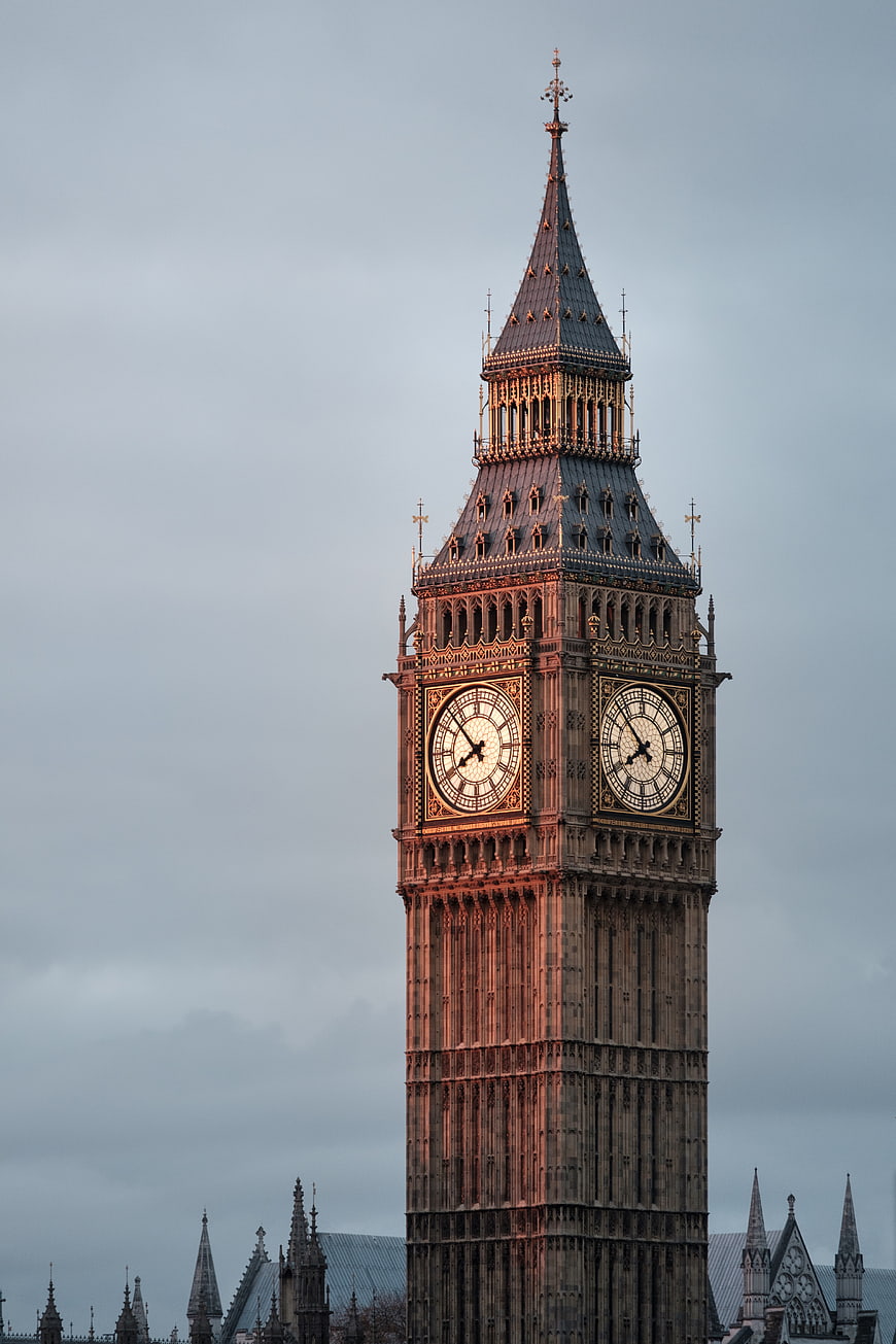 Big Ben Clock Tower in London at Sunset