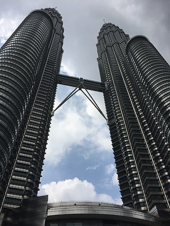 Low angle view of Petronas Twin Towers Kuala Lumpur
