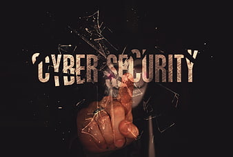 Hand Breaking Glass Cyber Security Concept