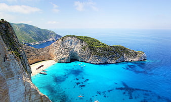 Aerial View of Shipwreck Beach in Zakynthos, Greece