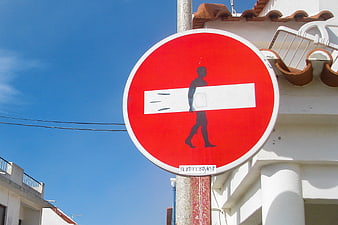No pedestrians street sign with surfer silhouette