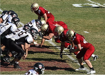American Football Teams at Line of Scrimmage