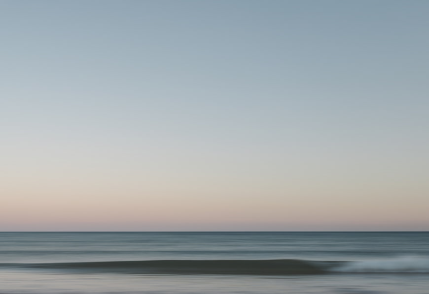 Minimalist Long Exposure Ocean Horizon at Dusk