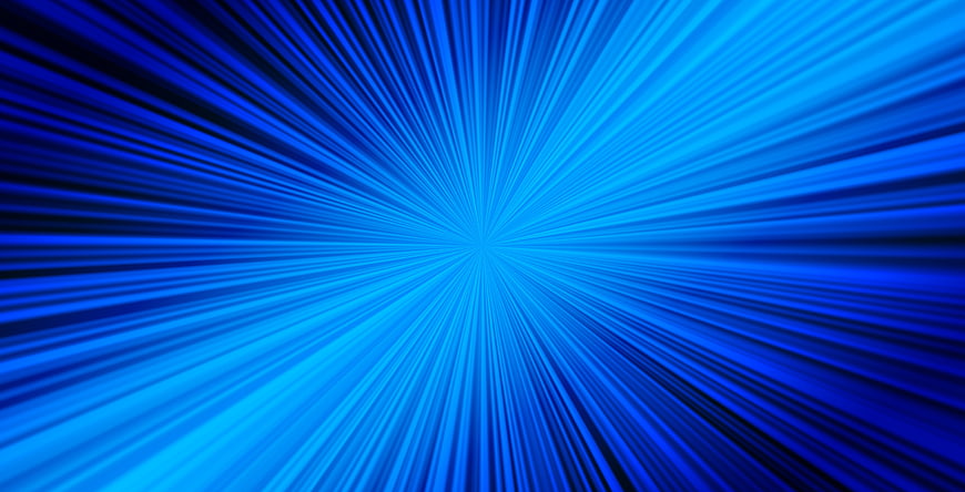 Abstract Blue Radial Burst Background with Light Rays