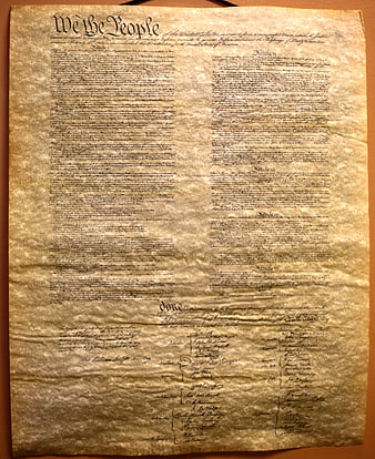 Historical US Constitution Document on Aged Parchment