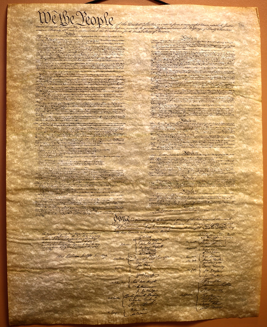 Historical US Constitution Document on Aged Parchment