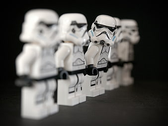 Lego Stormtrooper Minifigures Standing in a Line