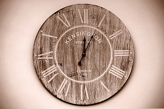 Vintage Wooden Wall Clock with Roman Numerals