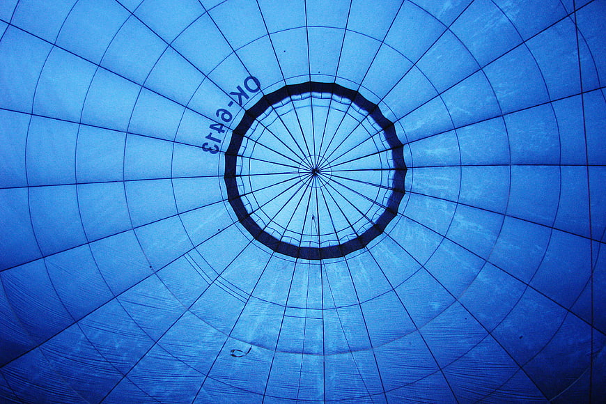 Blue Hot Air Balloon Interior View