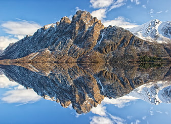 Majestic Mountain Reflection in Calm Alpine Lake