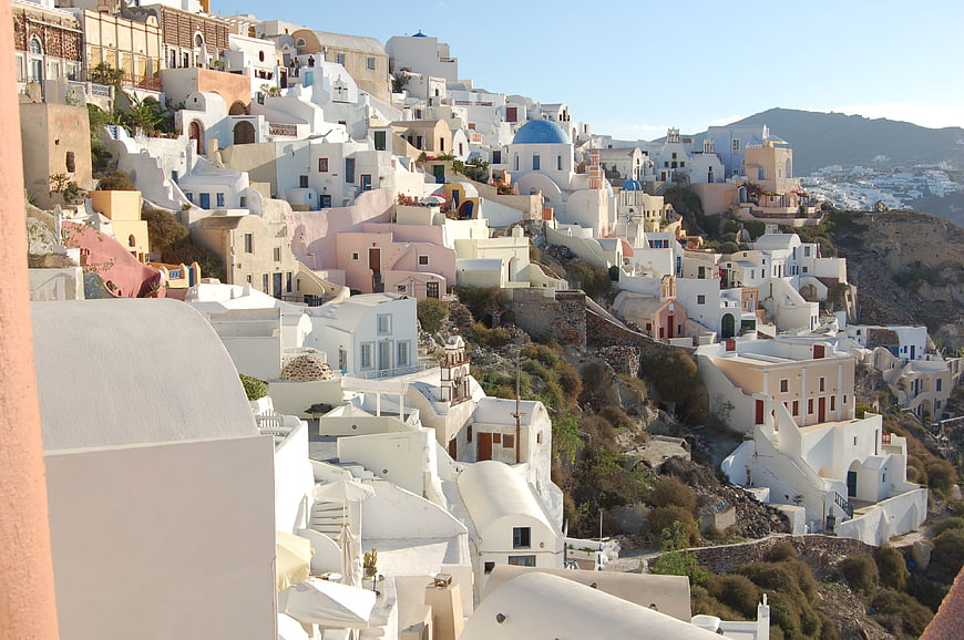 Santorini Oia Village Architecture Hillside View