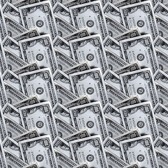 Seamless Pattern of Overlapping Gray 100 Dollar Bills