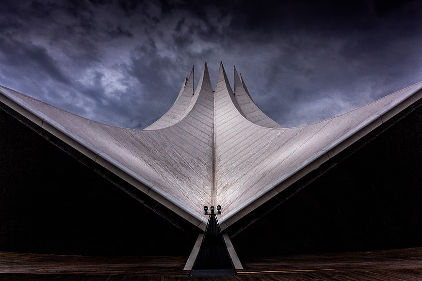 Dramatic Night View of Tempodrom Berlin Architecture
