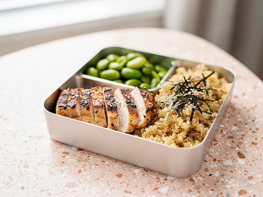 Healthy Grilled Chicken Quinoa Bento Box Lunch