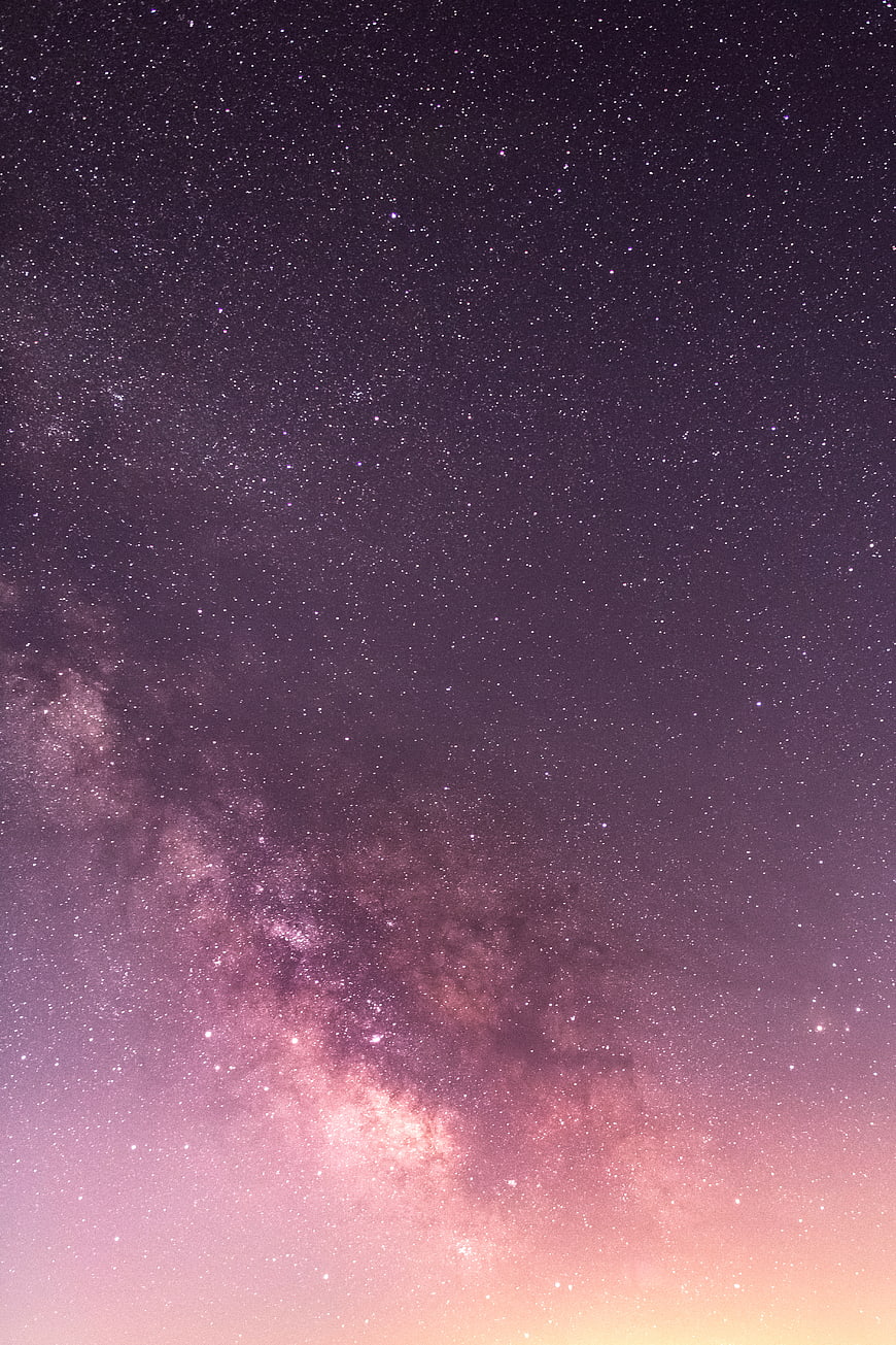 Purple and Pink Milky Way Galaxy Night Sky