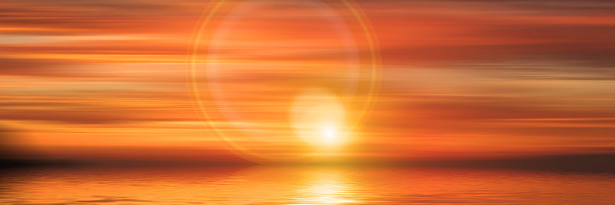 Abstract Orange Sunset Motion Blur Over Water
