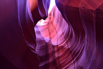 Vibrant Purple and Pink Sandstone Walls in Upper Antelope Canyon